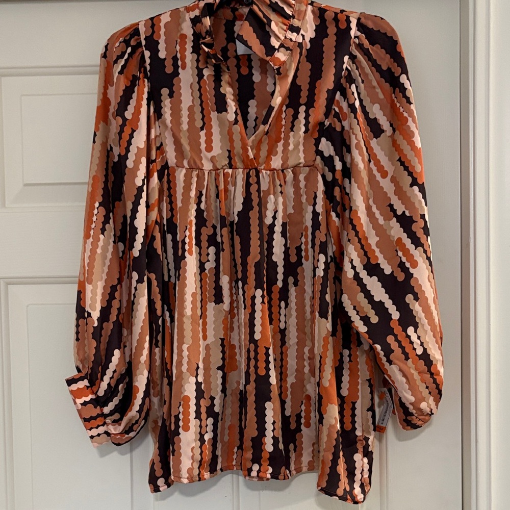 Adrienne Multicolor Patterned Blouse - image 1